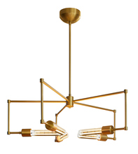  CH555BBRT6B - Chandelier Boomer Brushed Brass 5-Light 120V 60w Retro Edison E26